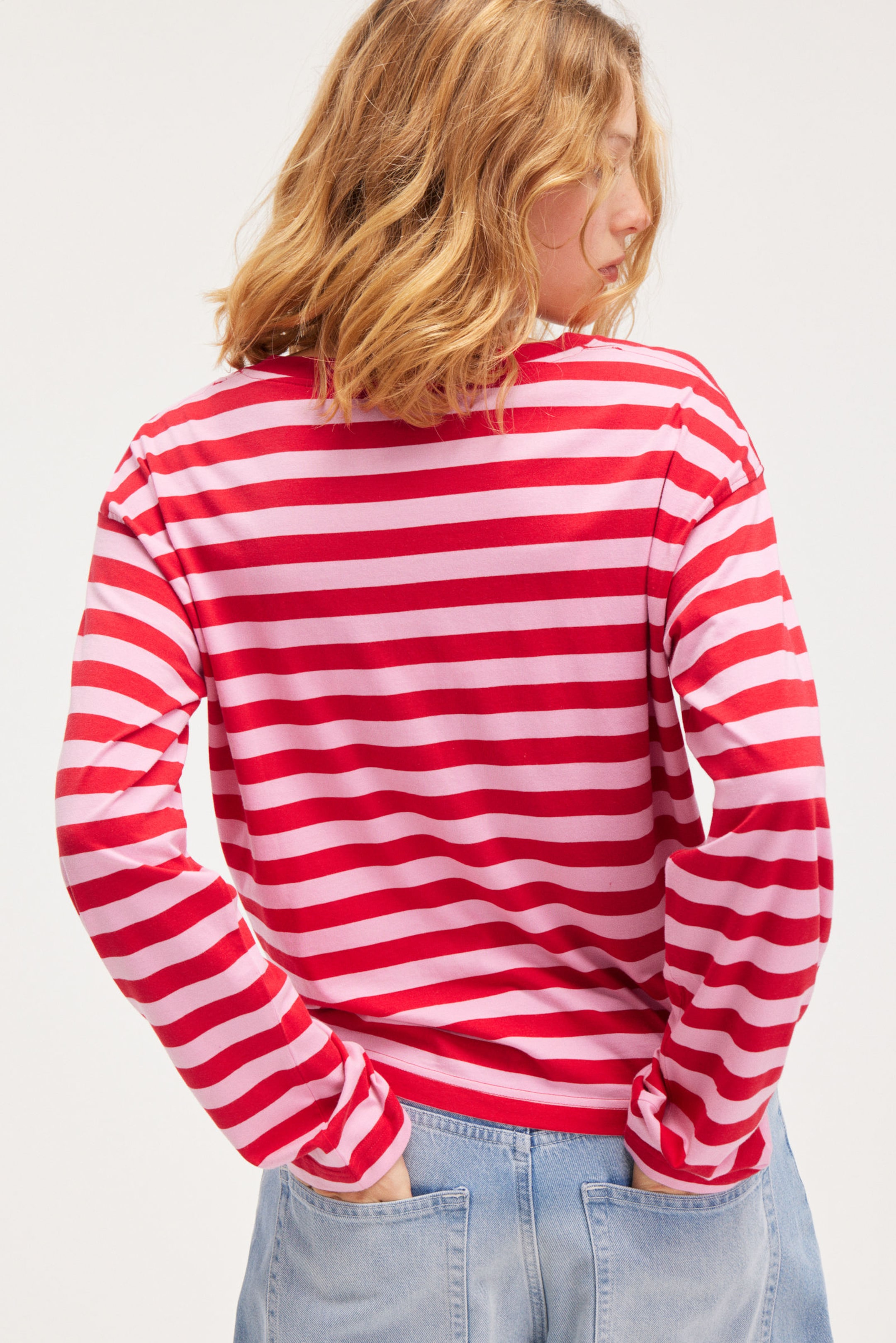 Red & Pink Stripes - Boxy Sleeve T-Shirt - 2