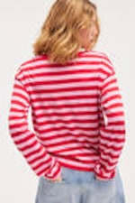 Red & Pink Stripes - Boxy Sleeve T-Shirt - 2