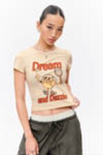 Light Beige - Dream & Dazzle - Cropped t-shirt - 0