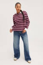 Burgundy - Long Sleeve Rugby Polo Top - 1