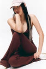 Dark Red - Low Waist Flared Pyjama Trousers - 2