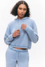Dusty Blue - Cropped Terry Pyjama Hoodie - 1