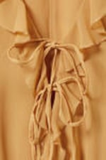 Mustard Yellow - Frilled V-neck Mini Dress - 5