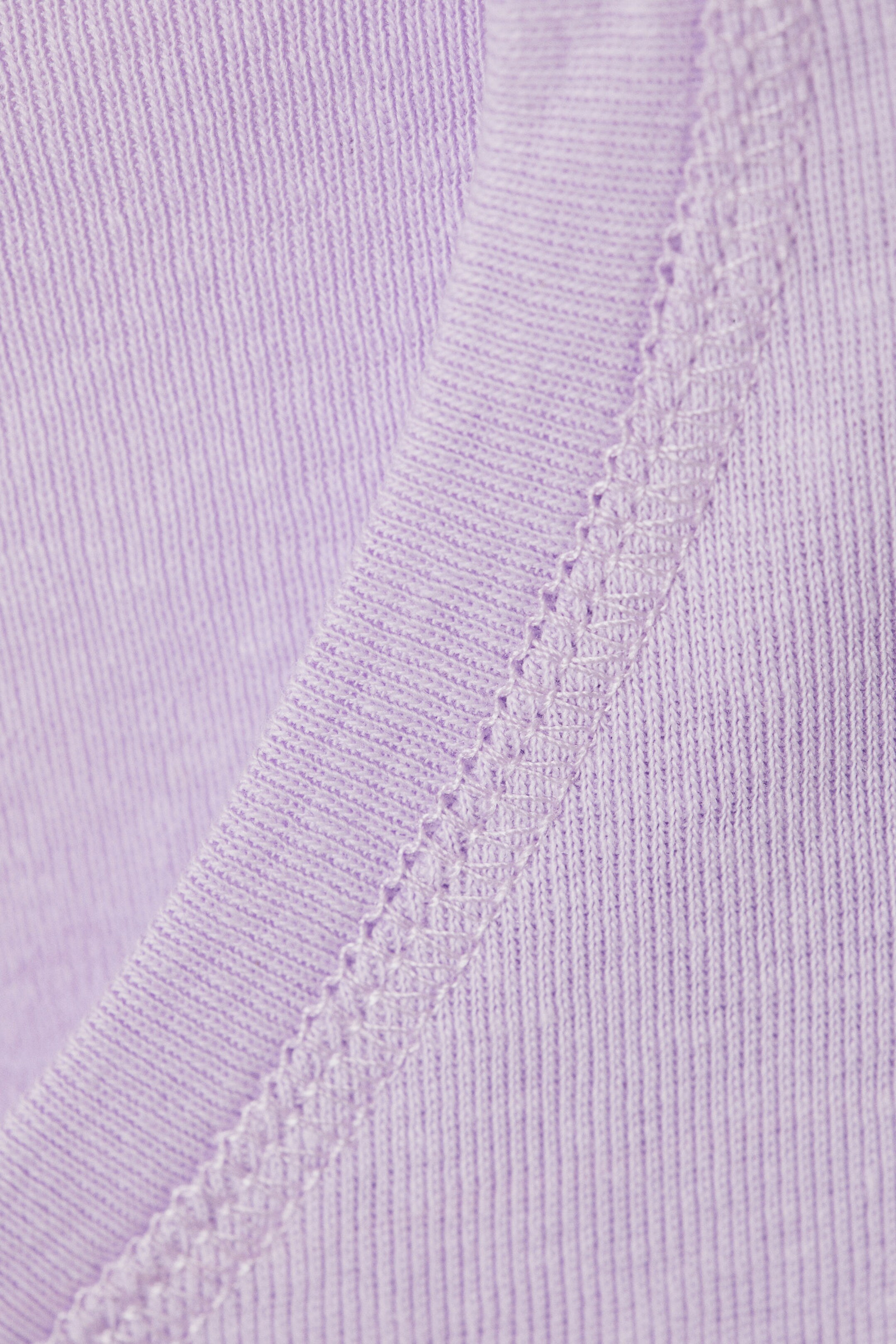 Lilac - Cropped Fitted Cotton T-Shirt - 4