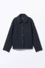 Navy Blue - Single-breasted Wool Blend Jacket - 5