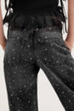 Embellished Black - Paz Mid Straight Embellished Jeans - 4