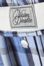 Blue Check - Wide-Leg Cotton Twill Trousers - 6