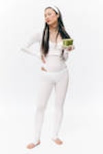 White - Sheer Ribbed Tights - 0