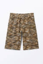 Tiger-striped - Low Rise Cargo Cotton Twill Jorts - 3