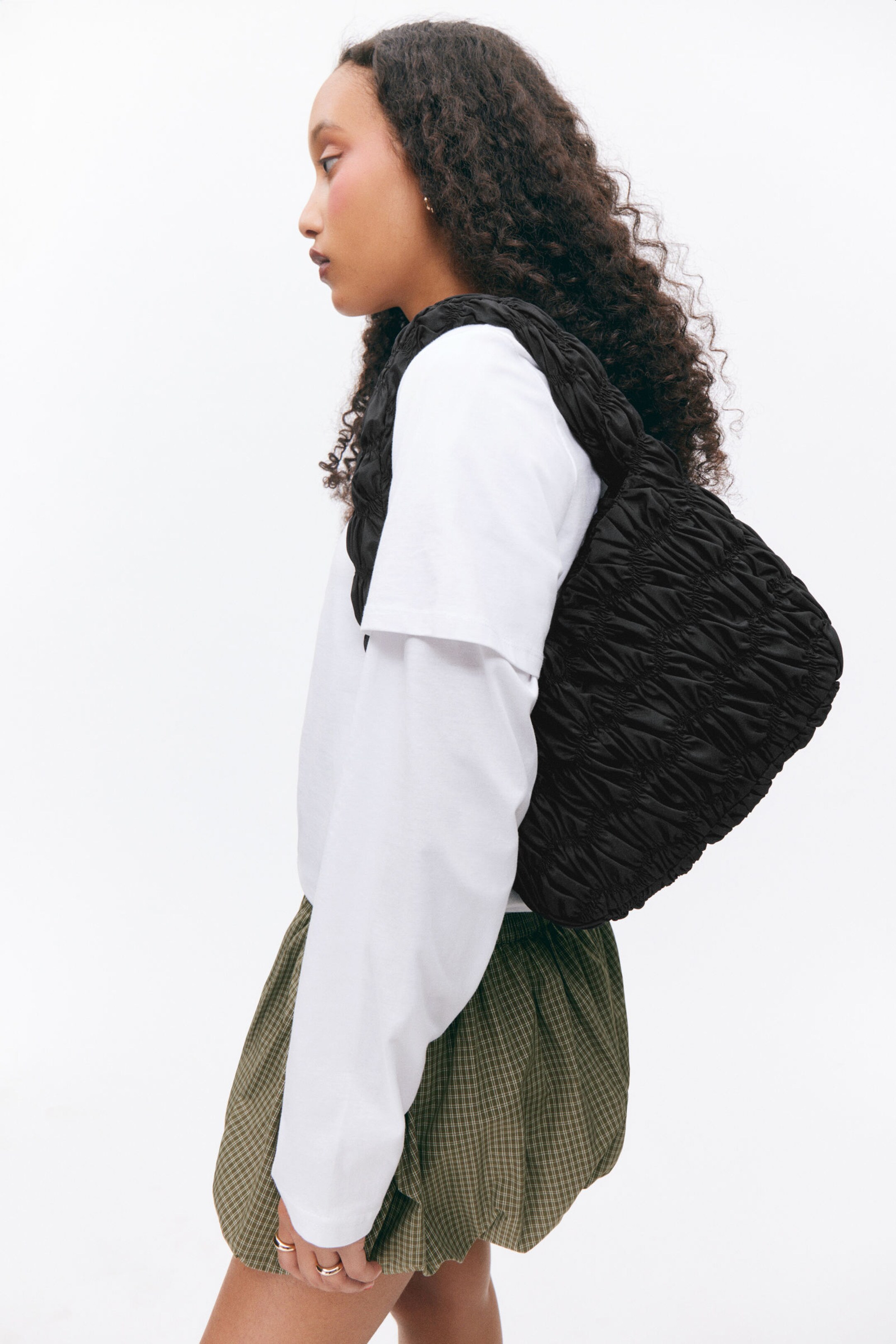 #272628 - Smocked Rectangular Shoulder Bag - 2