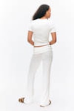 White - Low Waist Flared Pyjama Trousers - 2