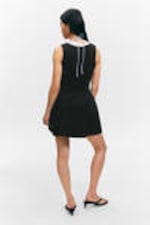 Black - V-Neck Fit-and-Flare Tank Dress - 3
