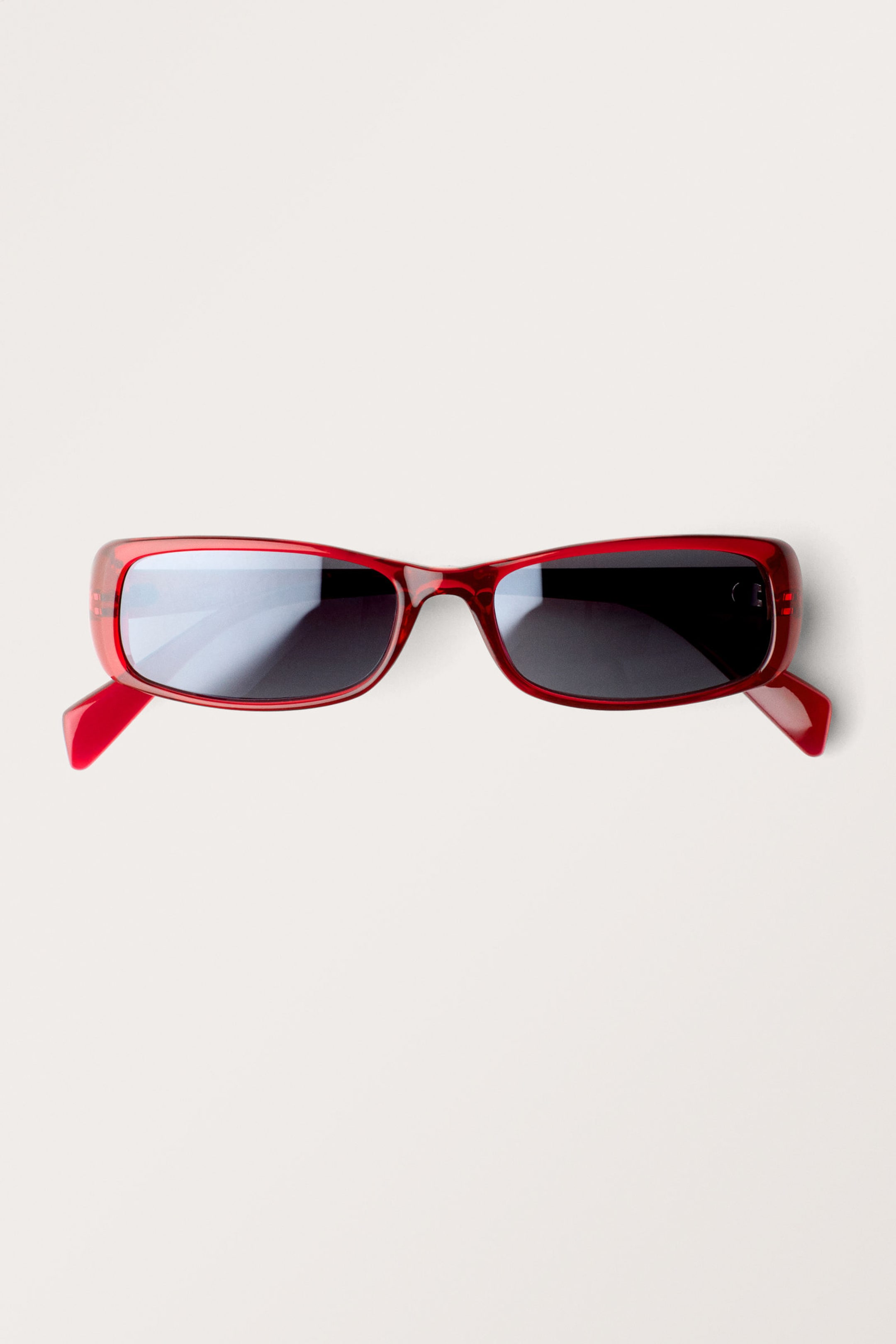Dark Red - Rectangular Sunglasses - 1