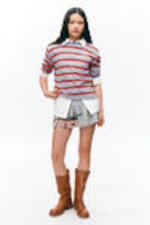 Bright Orange - Multi-stripe - Boxy Sleeve T-Shirt - 1