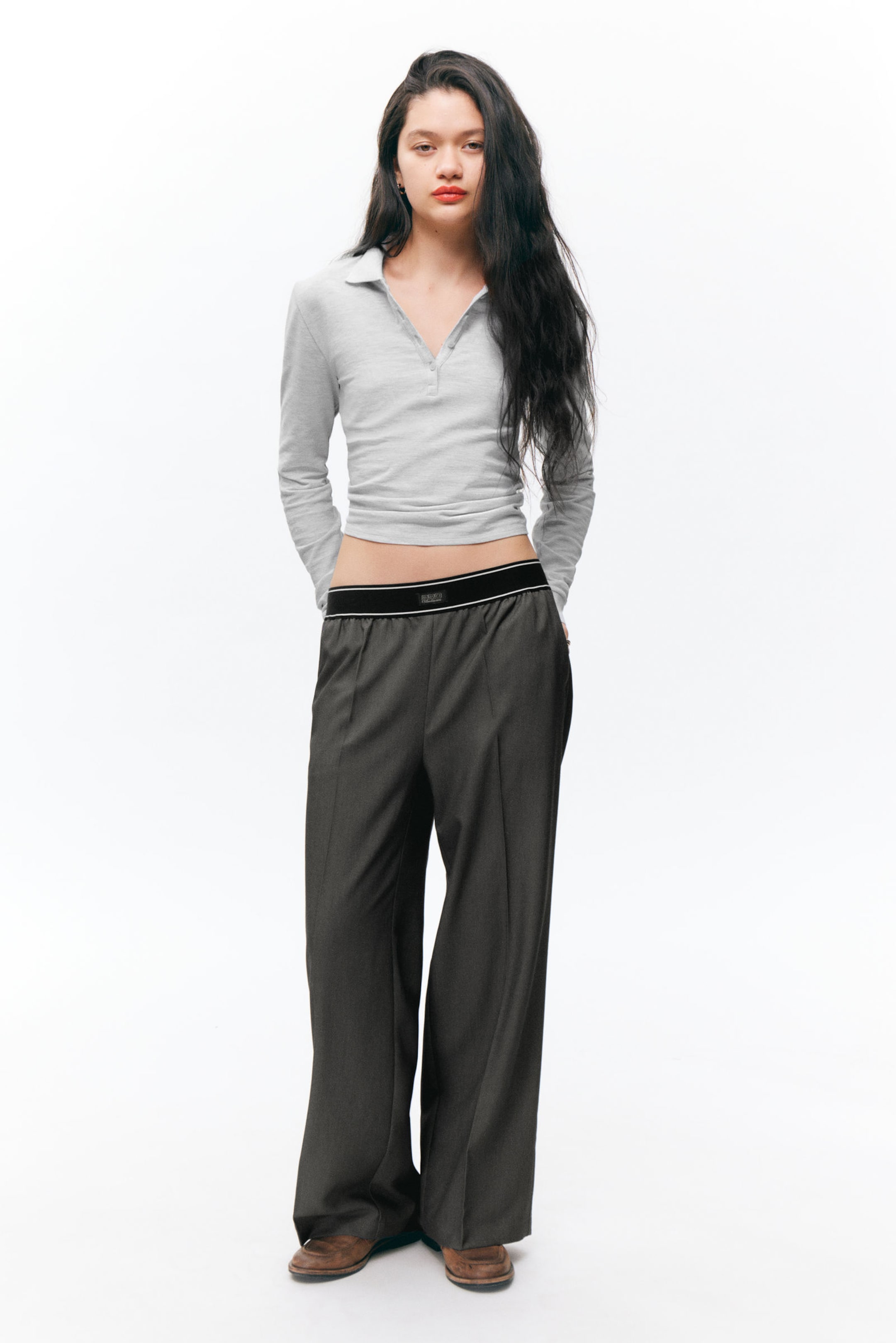 #505050 - Loose Elastic Suiting Trousers - 1