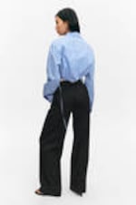 Black - Low Waisted Pleated Suiting Trousers - 3