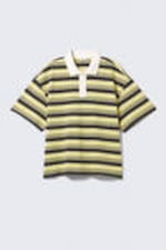 Yellow & Black Stripes - Striped Relaxed Fit Polo Shirt - 4