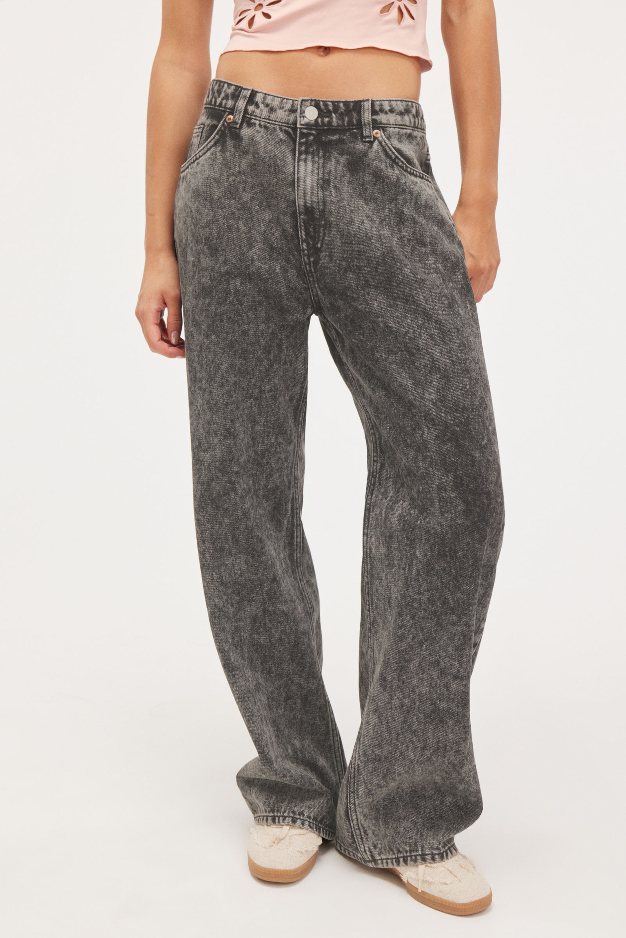 Washed Black - Naoki Low Loose Jeans - 2