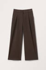 Dark Brown - Low waist wide leg tailored trousers - 3