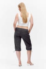 Dark Grey - Ultra-Low Rise Cargo Capri Trousers - 3