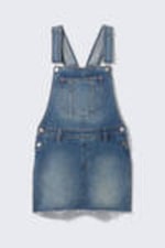 Sunset Blue - Medium Blue - Denim Dungaree Mini Dress - 4