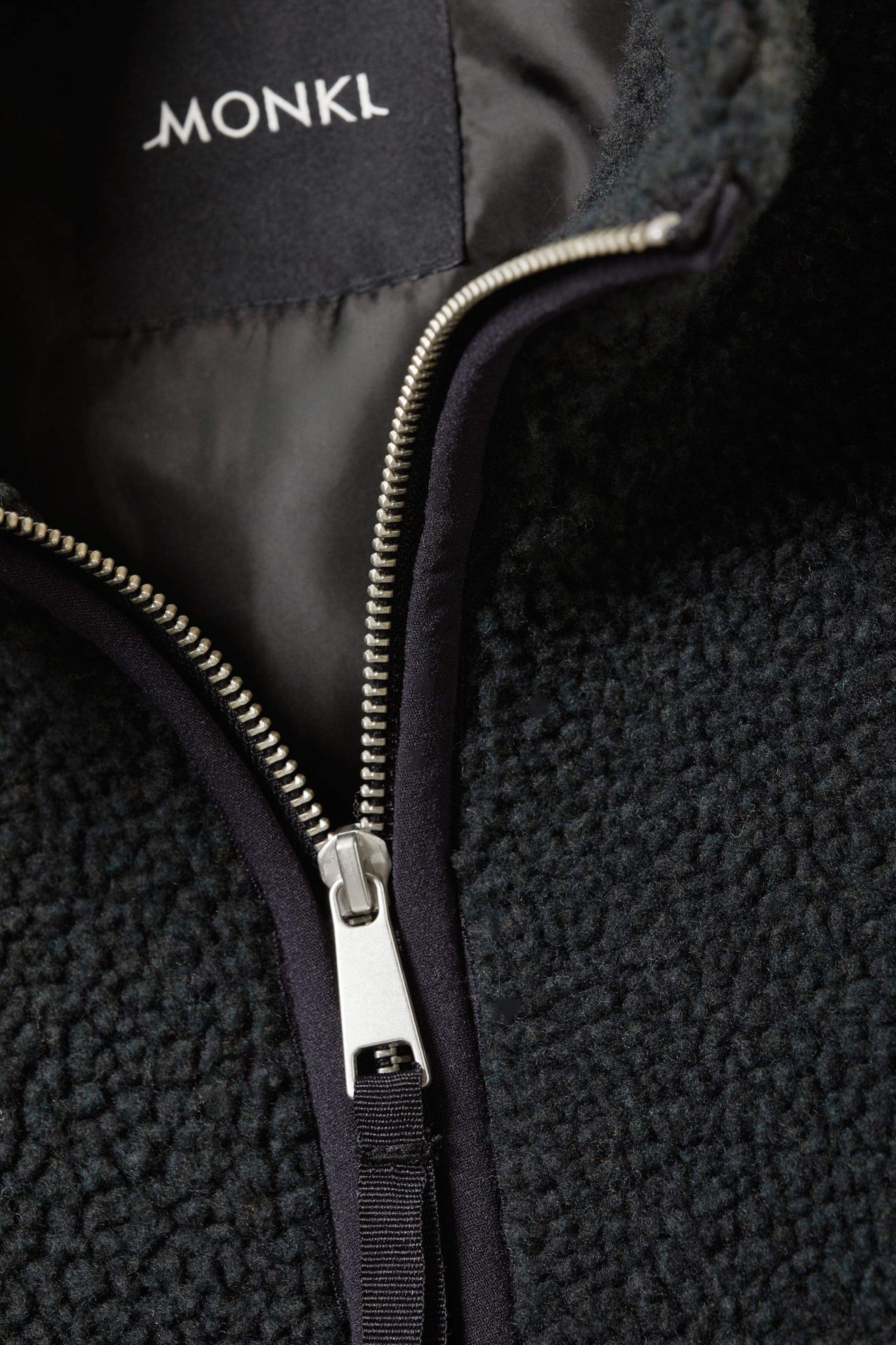Black - Loose Fleece Zip Jacket - 4