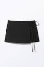 Black - Mini Wrap Skort - 3