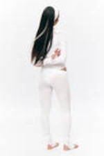 White - Sheer Ribbed Tights - 2
