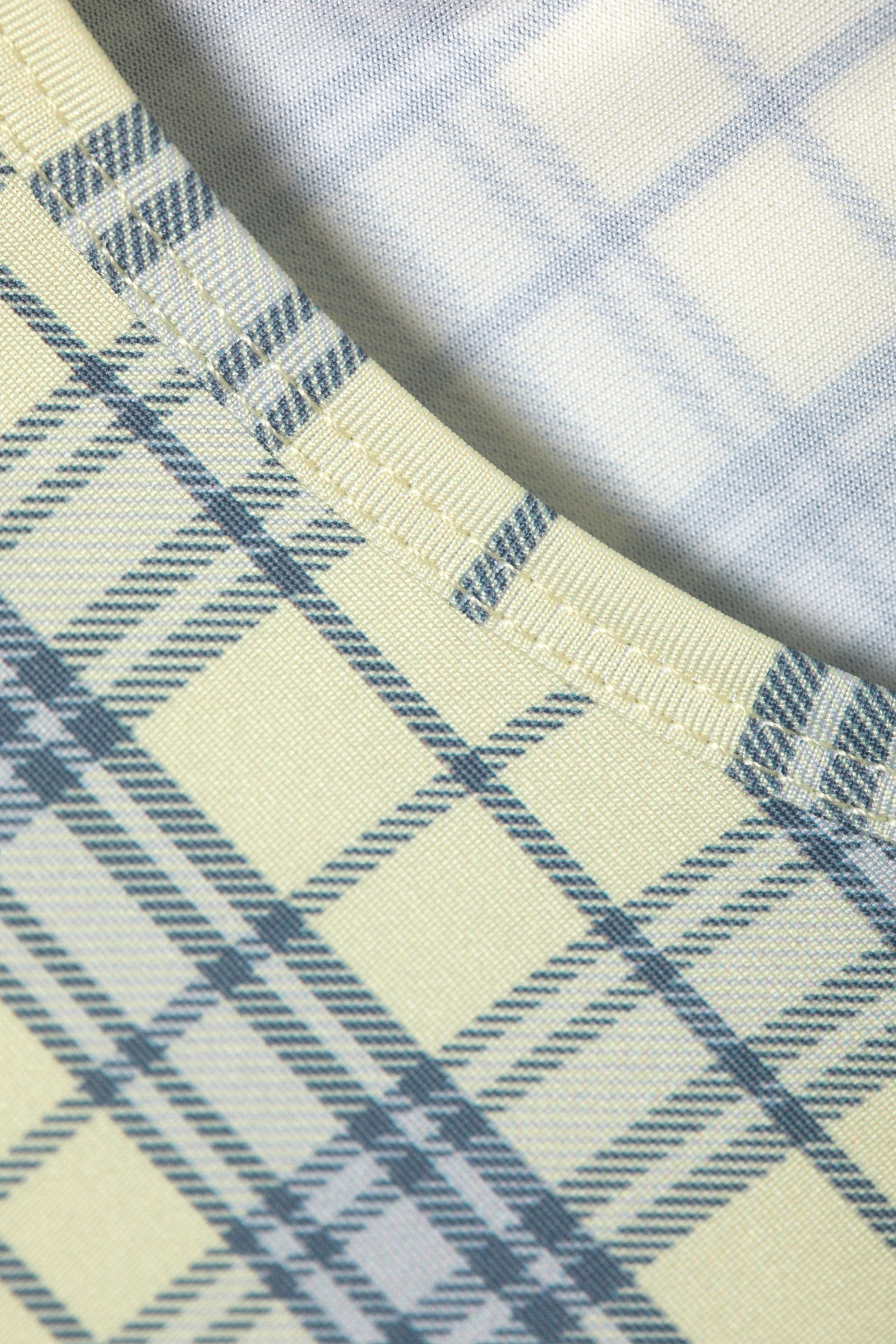 Yellow - Blue Check - Cropped t-shirt - 4