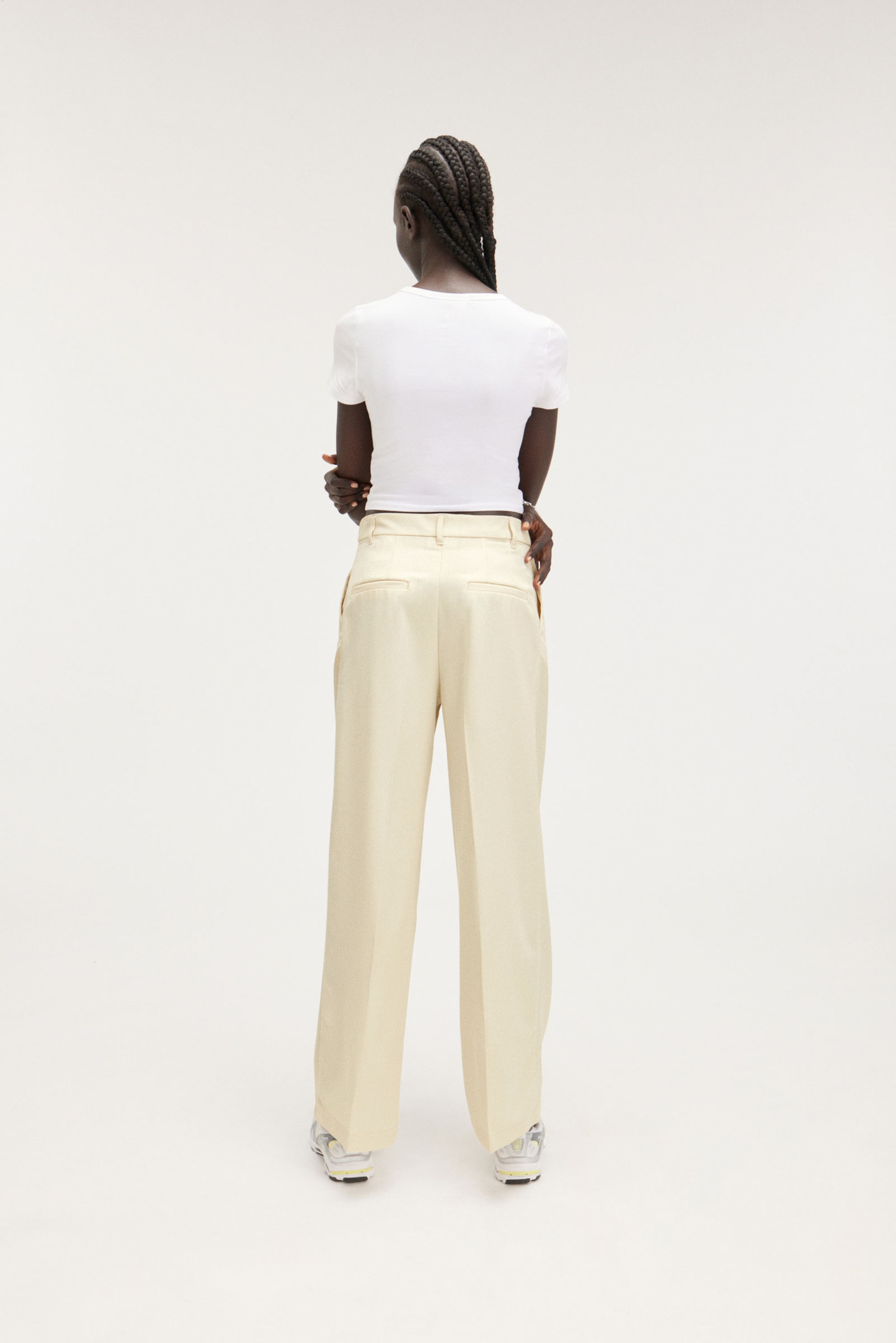 Light Dusty Beige - Wide Leg Trousers - 2