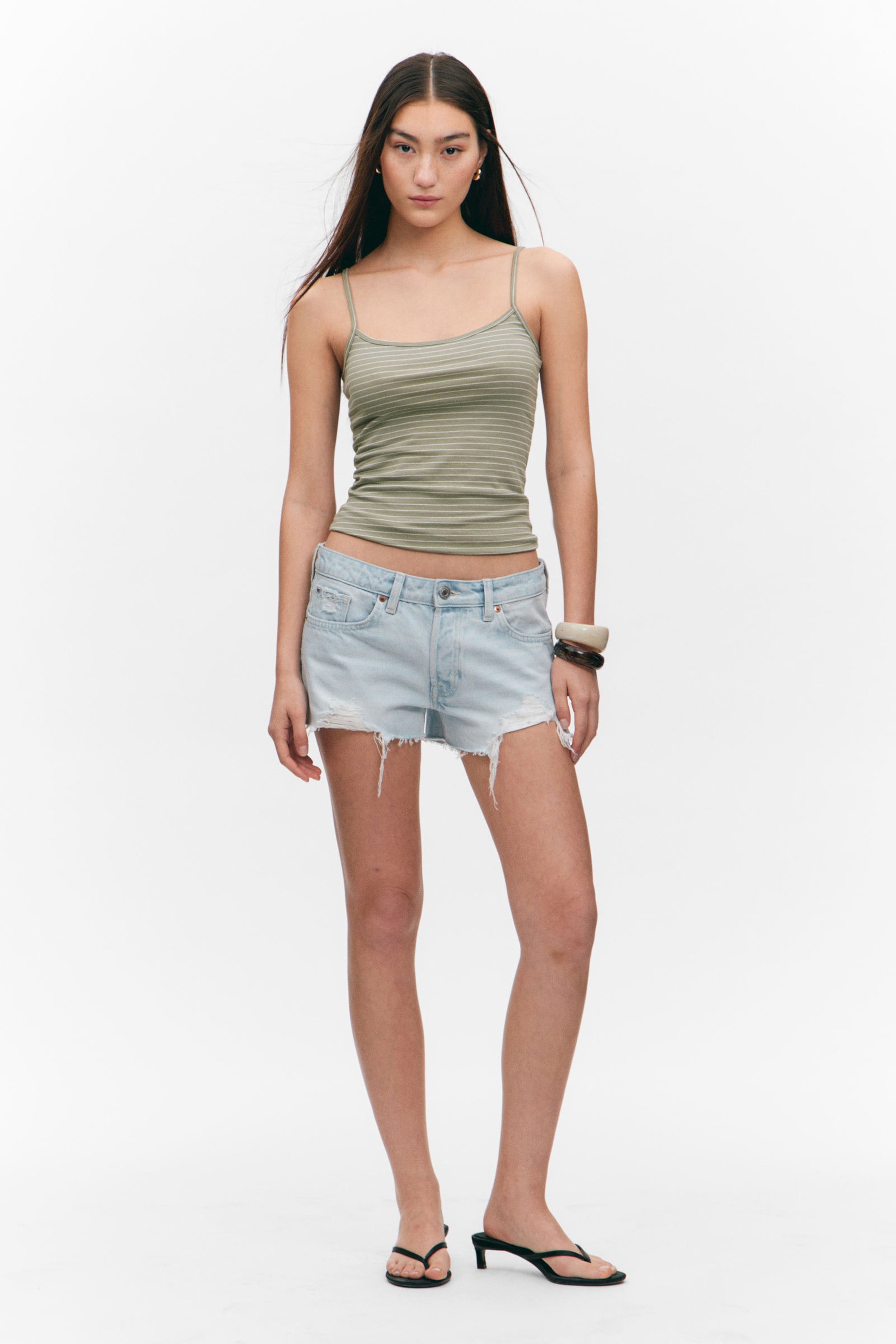 #8D8C81 - Slim Strappy Tank Top - 2