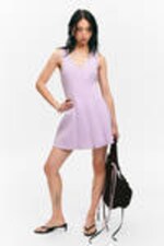 Lilac - V-Neck Fit-and-Flare Tank Dress - 0