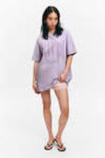Lilac - Purple Dusk - Oversized Throw-on T-shirt - 0