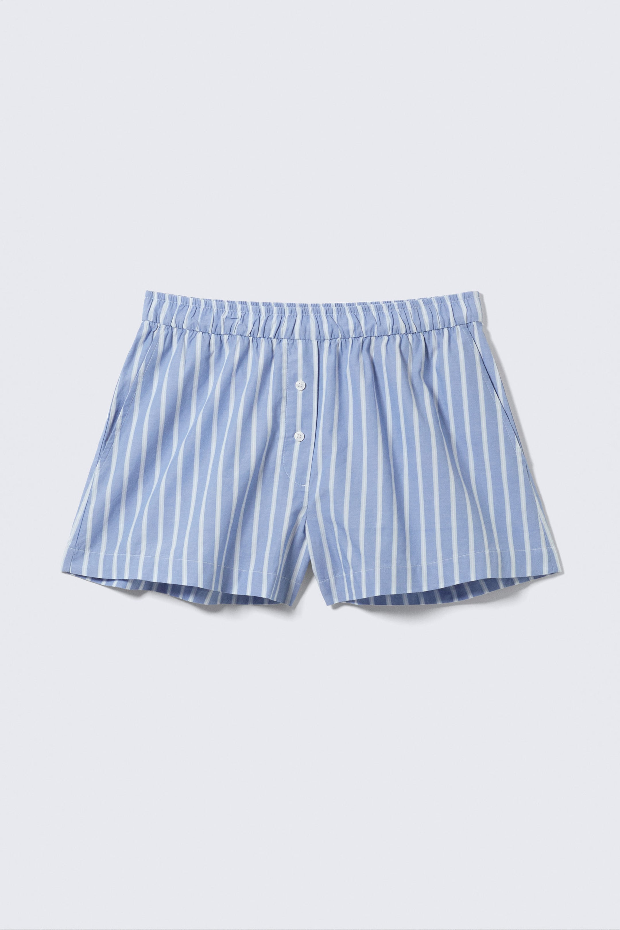 Striped Blue - Relaxed Cotton Boxer Shorts - 5