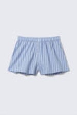 Striped Blue - Relaxed Cotton Boxer Shorts - 5