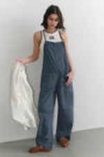 Blue - Tie Denim Dungarees - 0