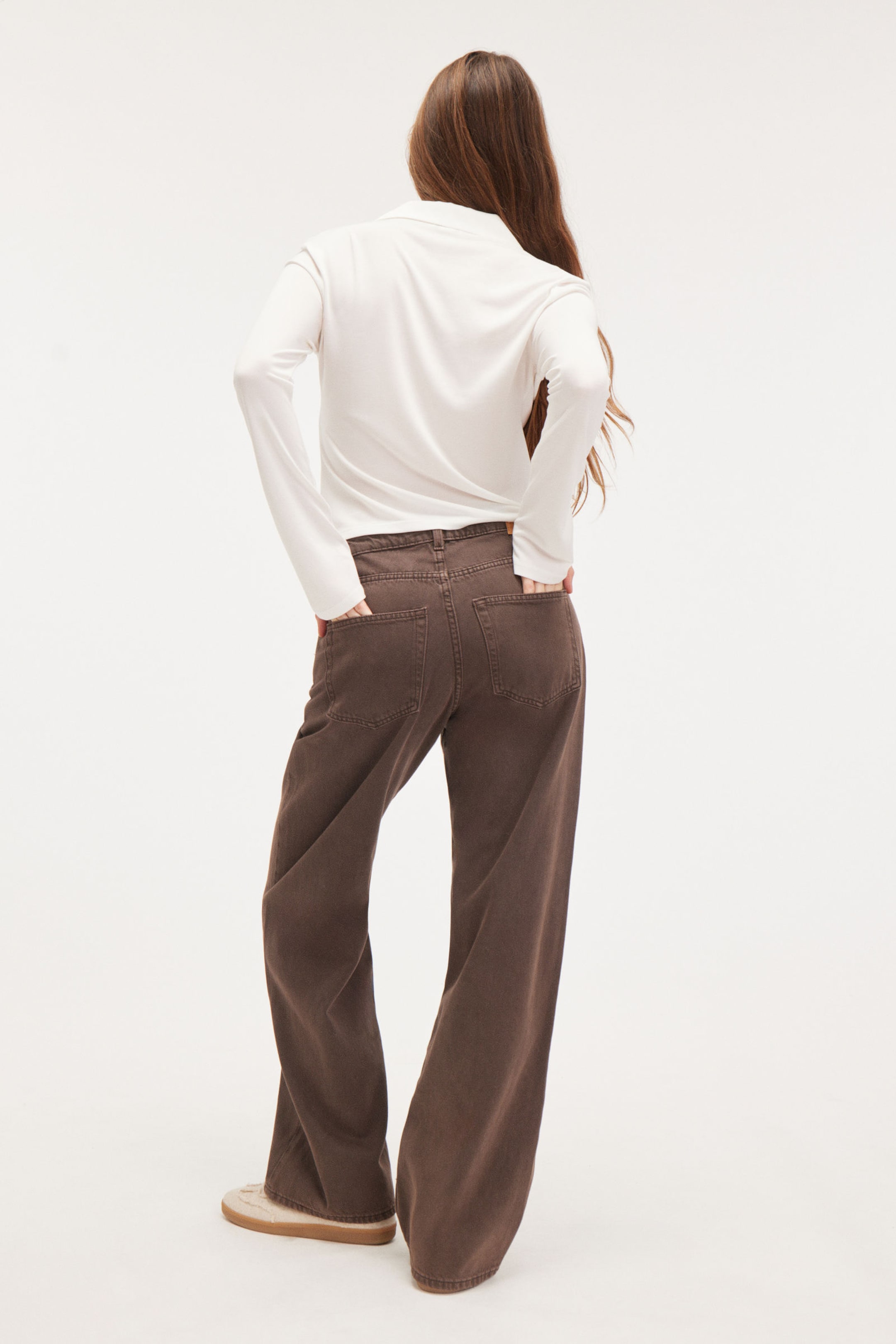 Faded Brown - Naoki Low Loose Jeans - 4
