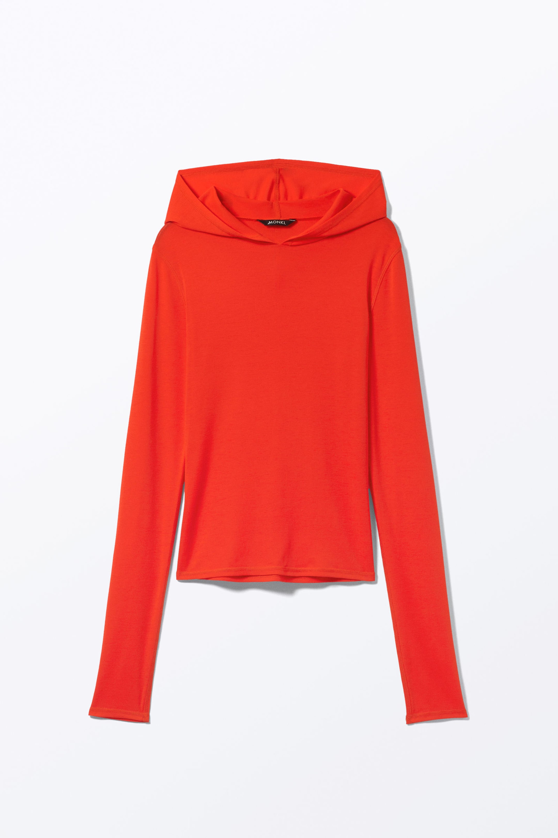 Bright Red - Long-Sleeved Hooded Top - 3
