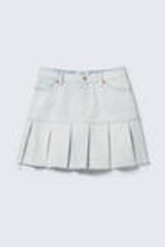 Fluid Blue - Light Blue - Pleated Mini Denim Skirt - 4