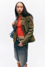 Dark Khaki Green - Two-way Zip Oxford Jacket - 2