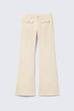 Light Beige - Low Waisted Bootcut Twill Trousers - 4