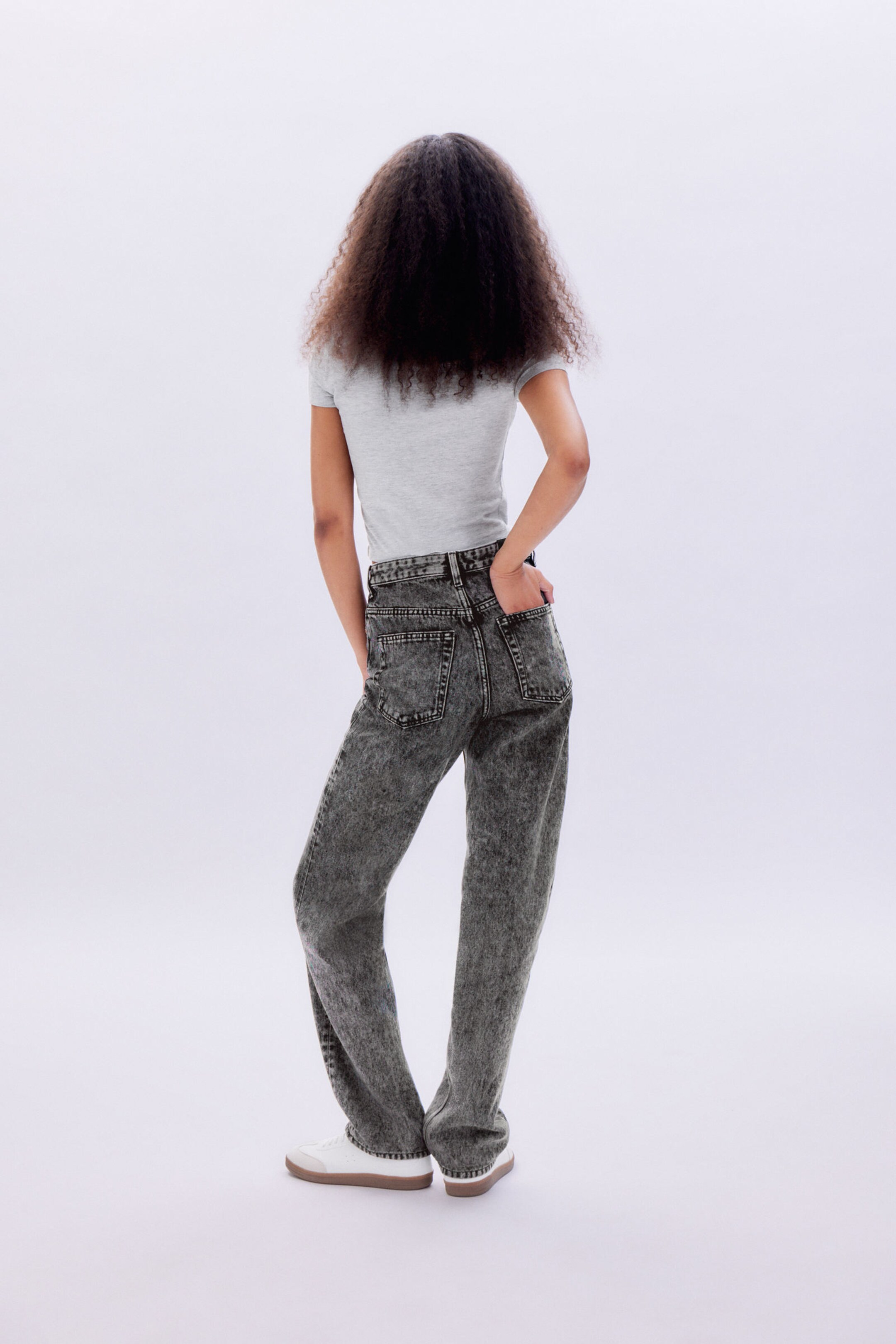 Washed Black - Aimo Mid Straight Jeans - 5