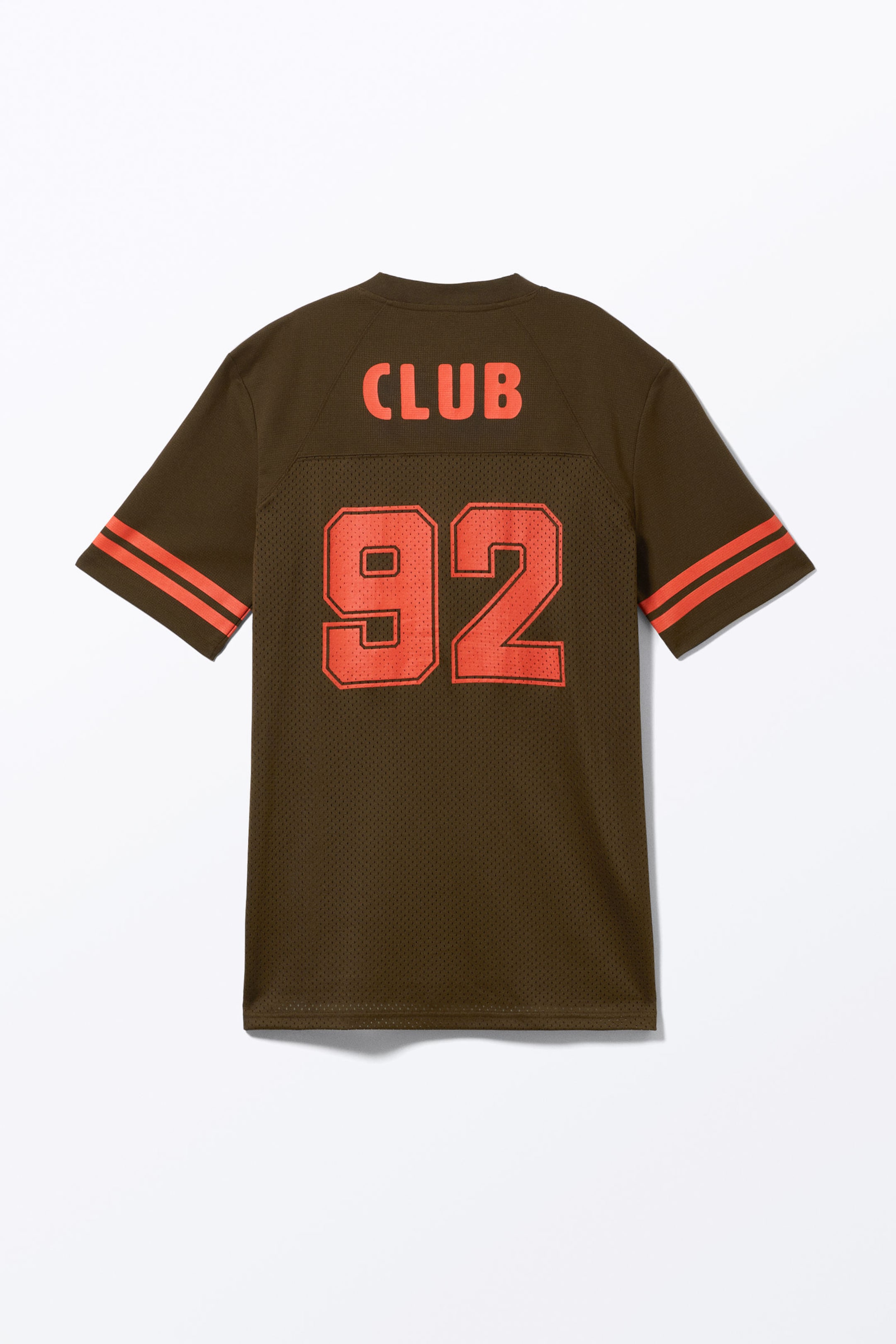 Dark Brown & Red - Sporty Mini T-shirt Dress - 4