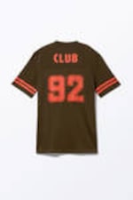 Dark Brown & Red - Sporty Mini T-shirt Dress - 4