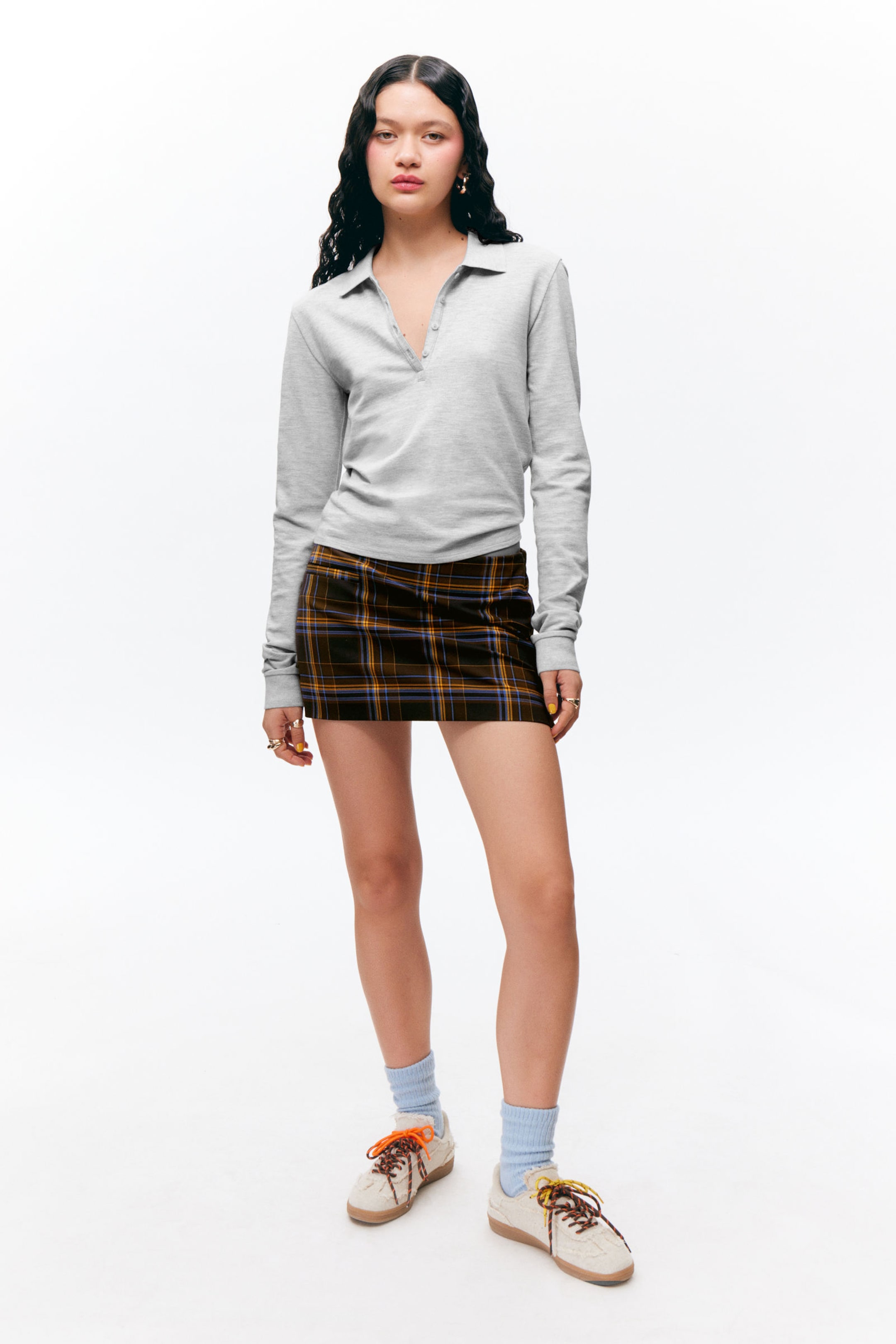 #C8C8C8 - Long-Sleeved Polo Top - 1