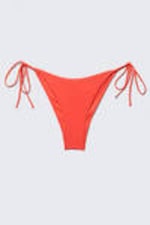 Bright Red - Strappy Bikini Bottoms - 3