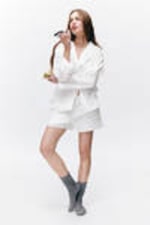 White - Soft Long-Sleeved Flannel Shirt - 0