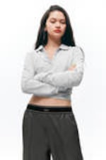 Dark Grey - Loose Elastic Suiting Trousers - 1