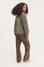 Dark Khaki Green - Fluffy knit cardigan - 2