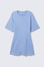 Blue - Structured Mini T-shirt Dress - 4